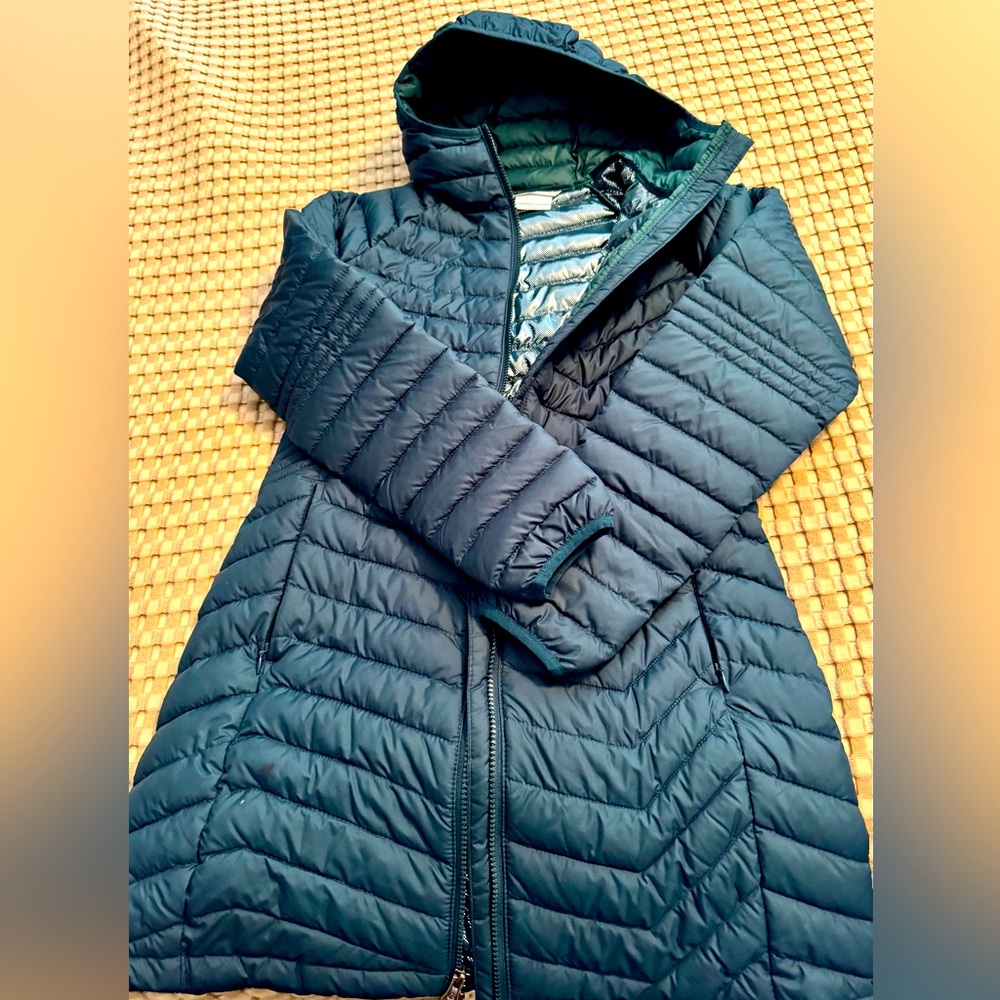Ladies Columbia Omni-heat Jacket Long Size M Dark Teal color worn twice